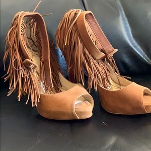 Christian Louboutin suede fringe sandals
